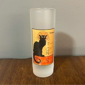 Le Chat Noir shot frosted shot glass.